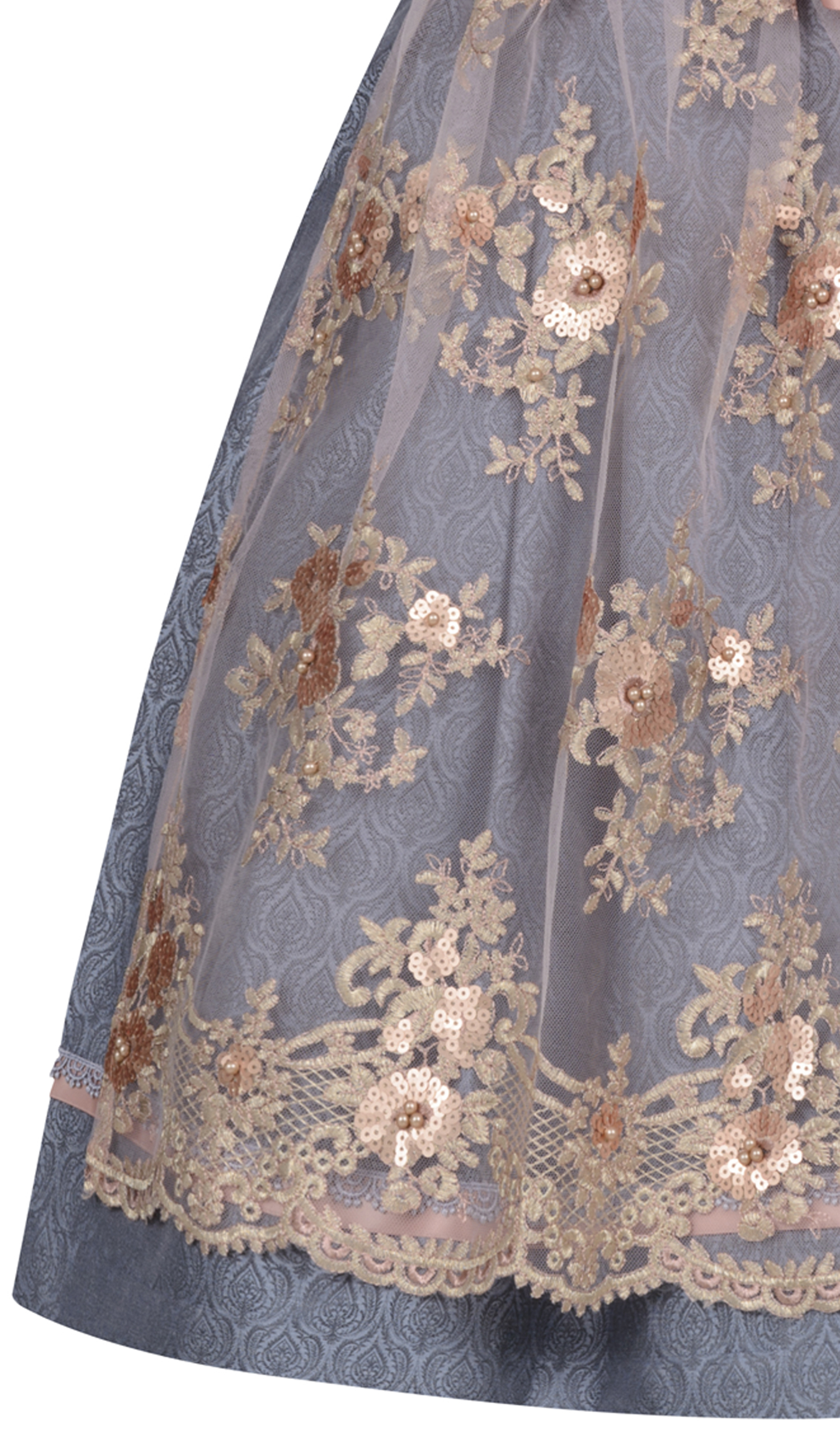 Mini Dirndl Gerhild in Rauchblau von Nübler