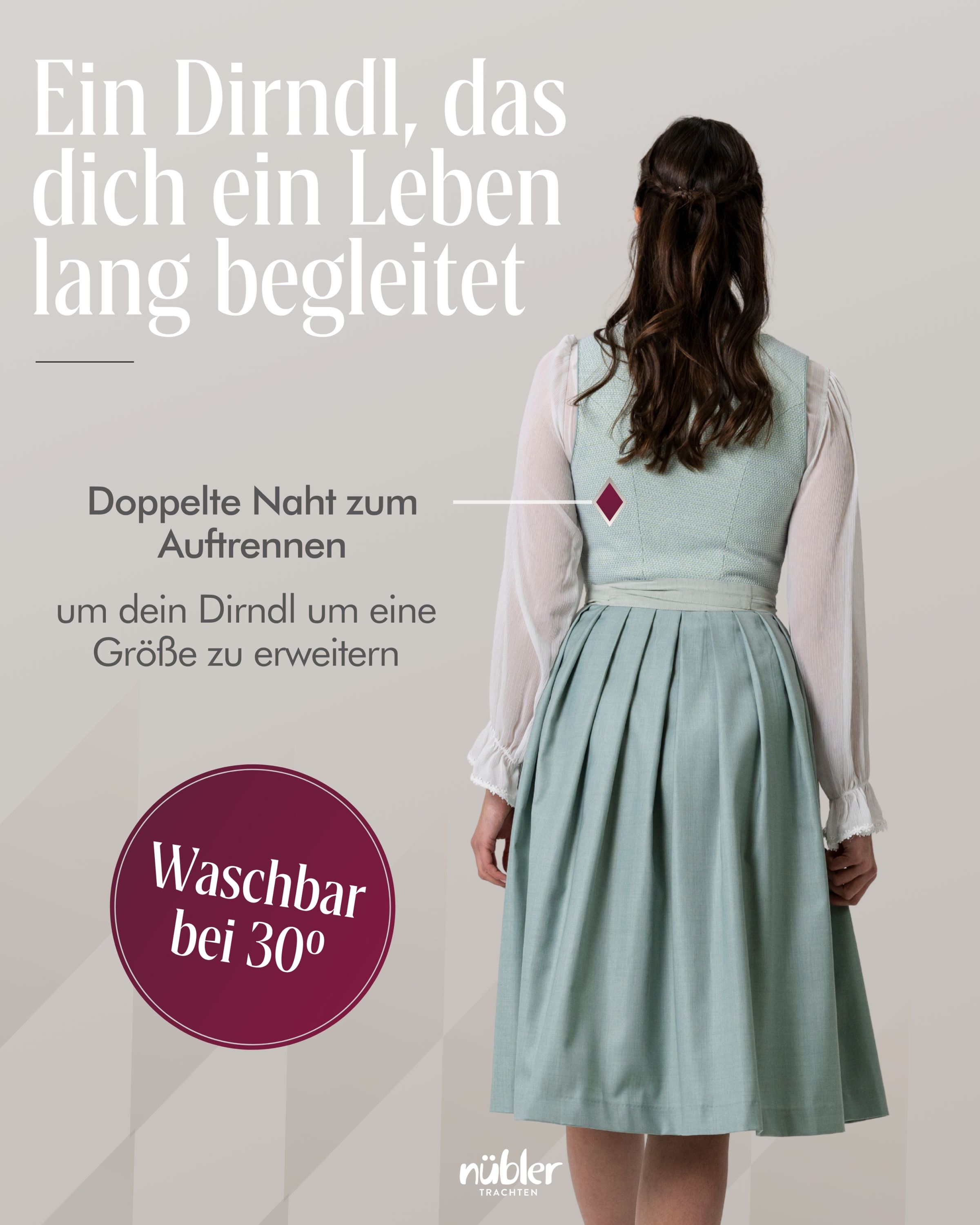 Midi Dirndl Kaja in Eisminze von Nübler