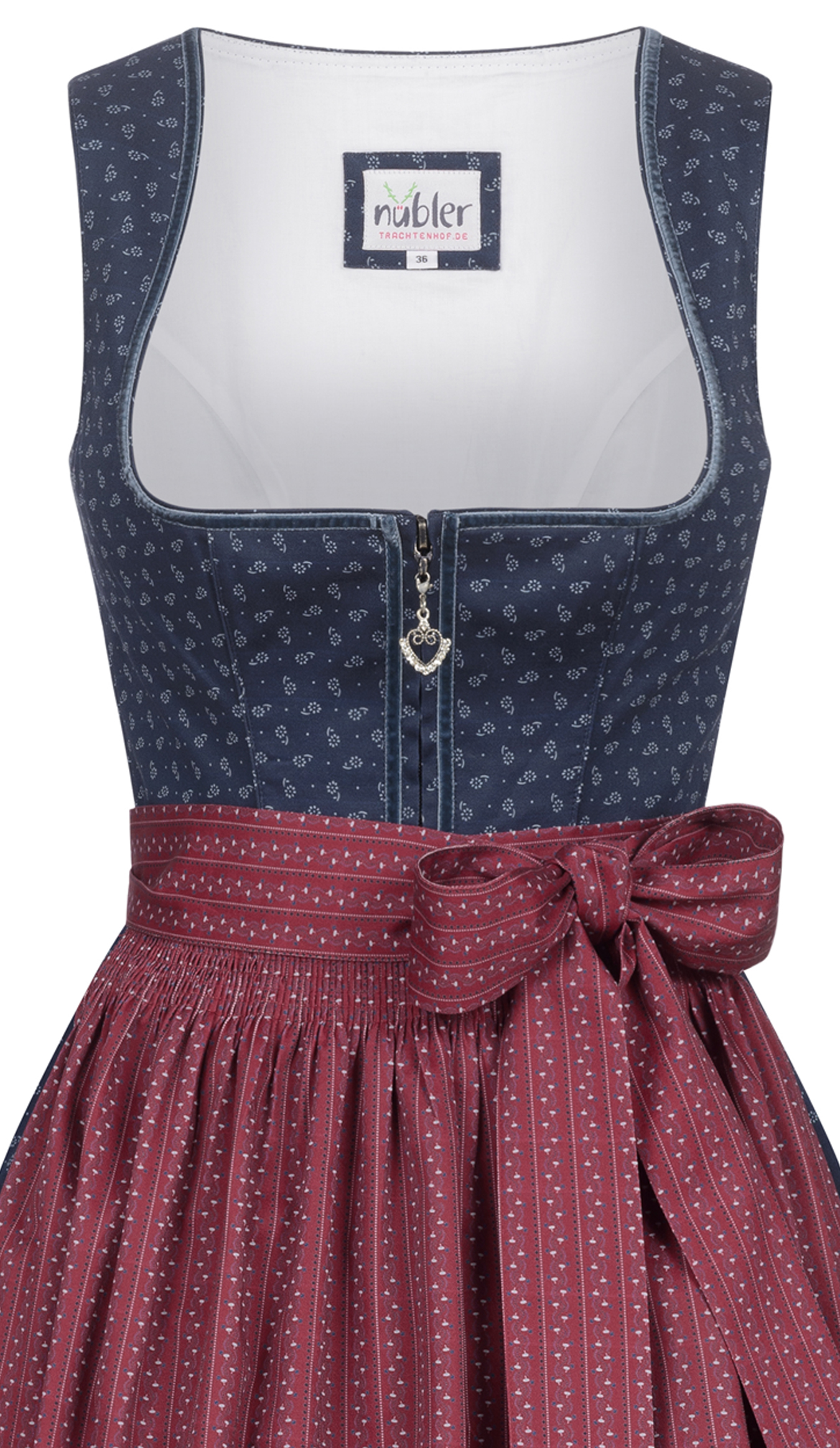 Midi Dirndl Gesr in Dunkelblau von Nübler