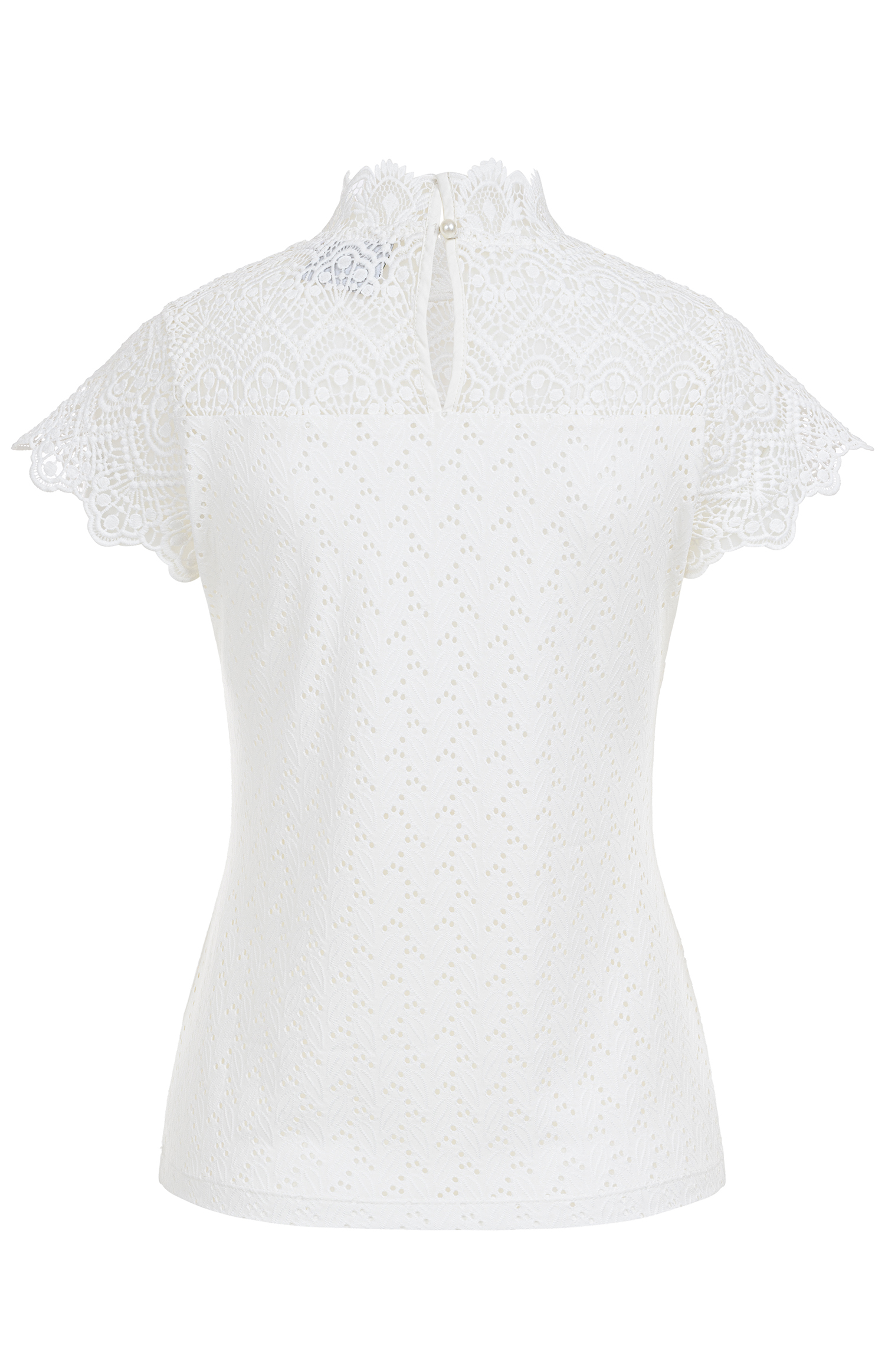 Trachtenshirt Bjelle Offwhite mit Spitze