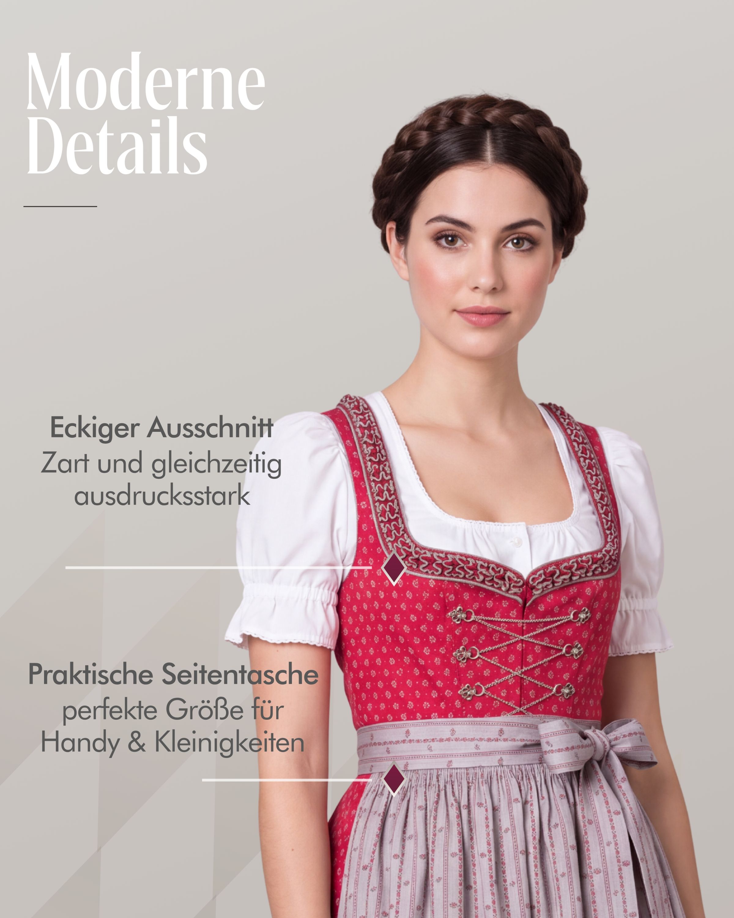 Dirndl midi Terres in Rot von Nübler