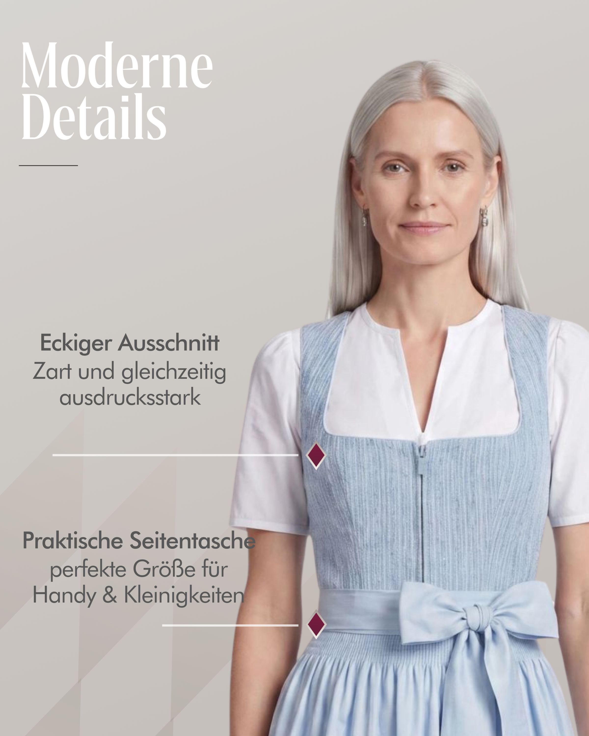 Mididirndl Katherina in Hellblau