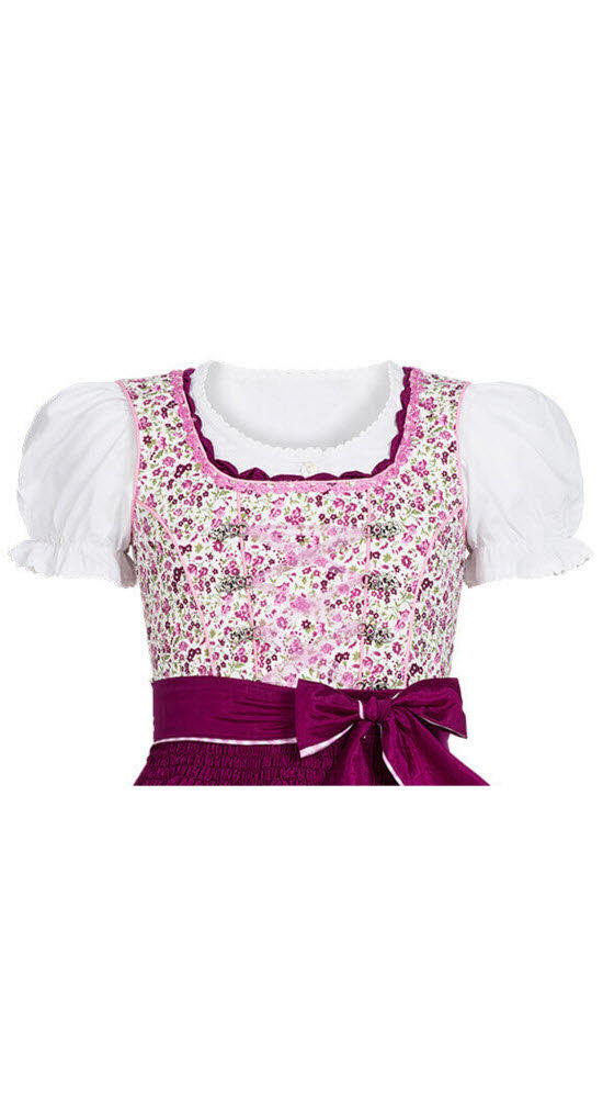 Kinderdirndl Nadja in Beere, 3-teiliges Set