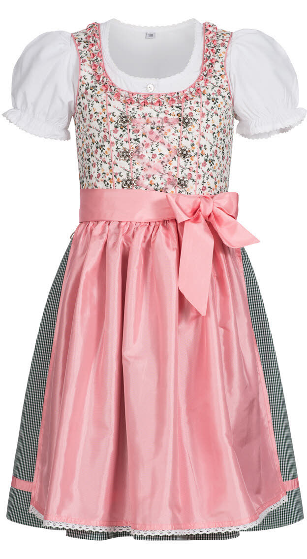 Mädchen Dirndl im traditionellen Stil Kinder Trachten, Weiß