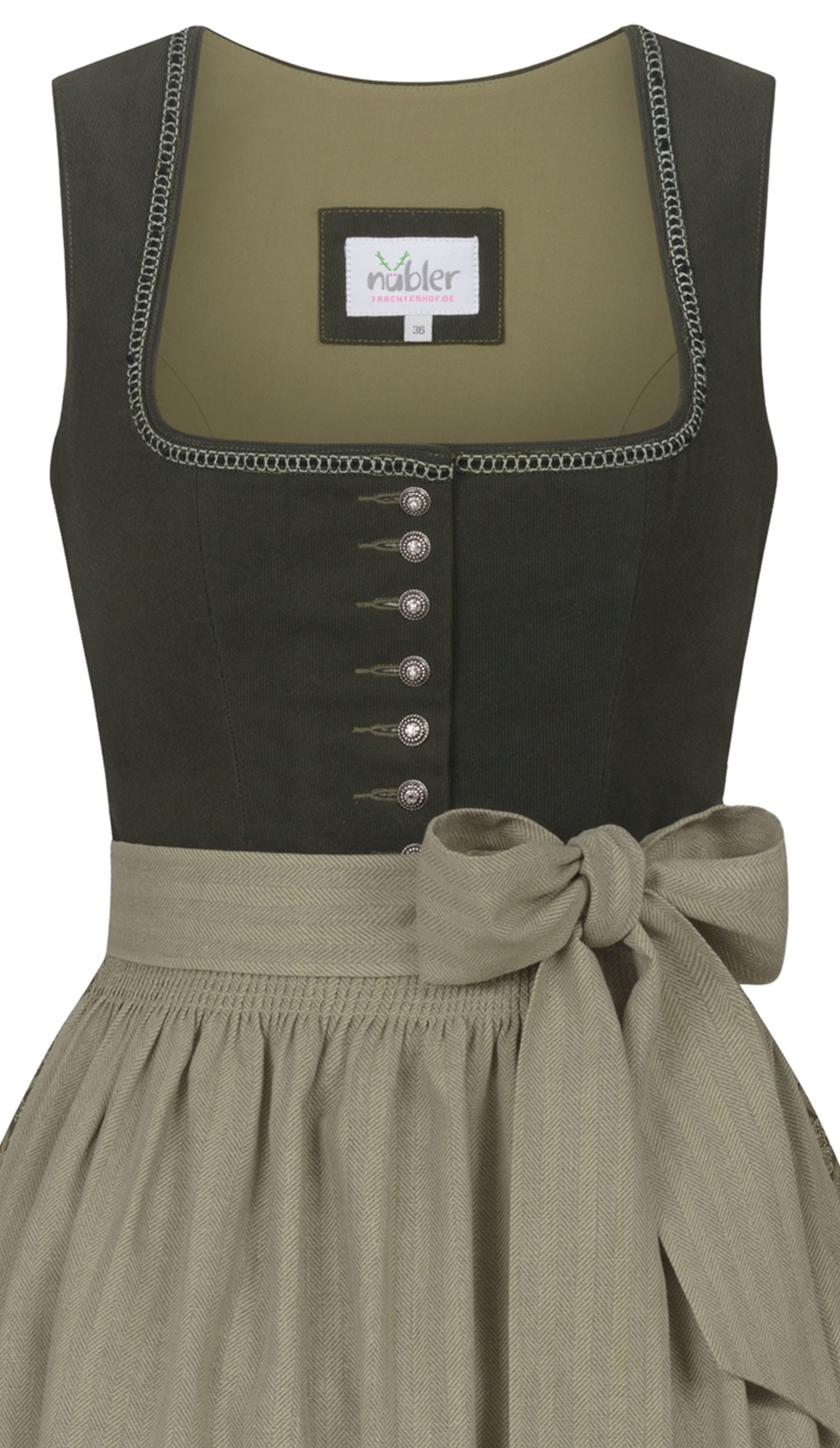 Midi Dirndl Feli in Dunkelgrün von Nübler