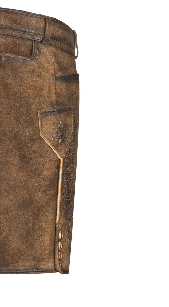 Lederhose kurz Obert in Dunkelbraun von Nübler