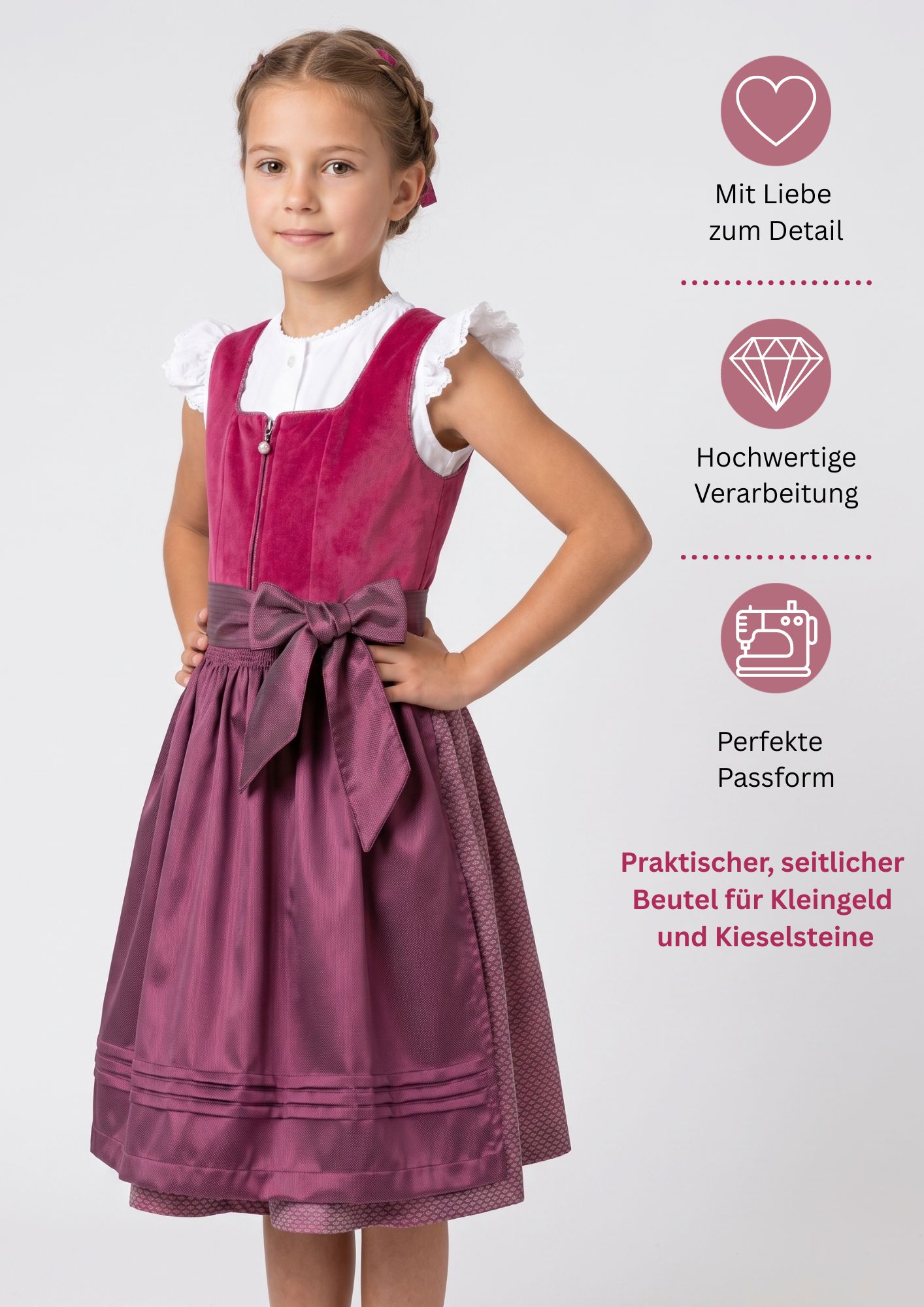 Kinderdirndl Scilla in Almrosa von Nübler
