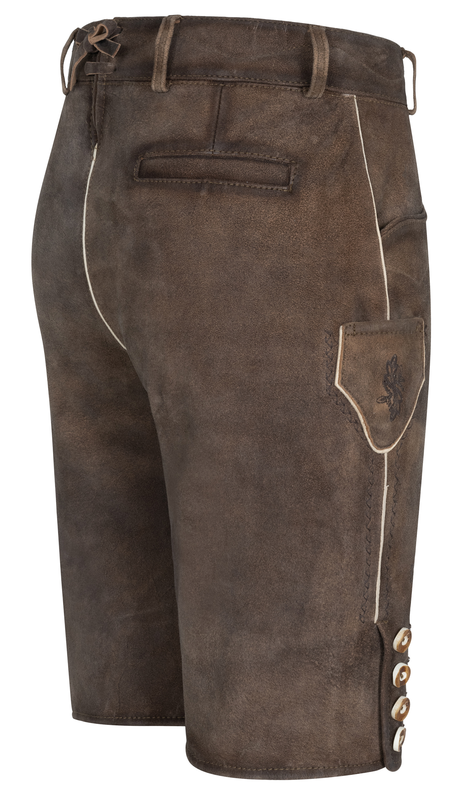 Lederhose kurz Antonia in Kaffeebraun von Nübler