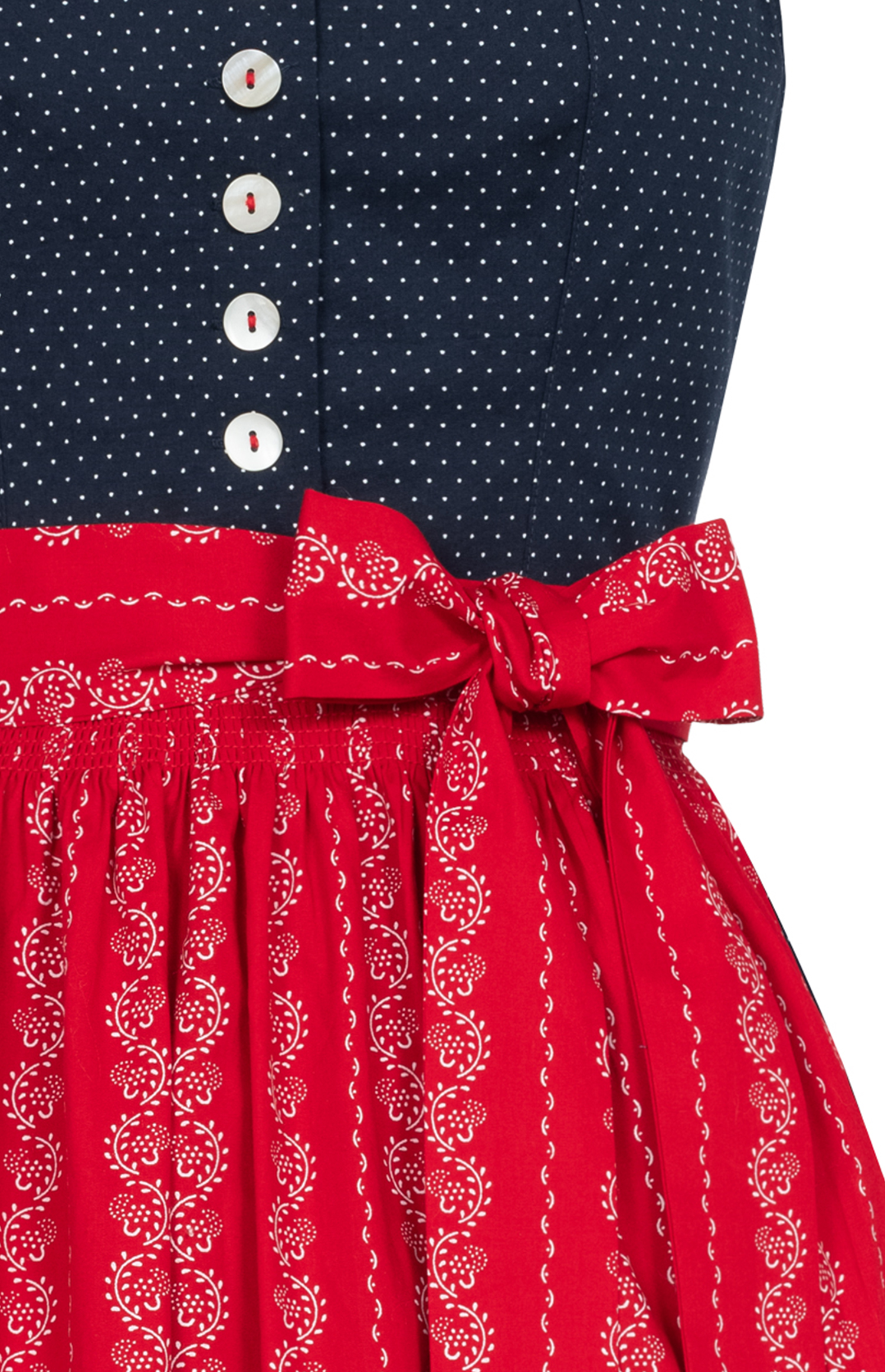 Midi Dirndl Worthersee in Marina-Kirschrot von Nübler