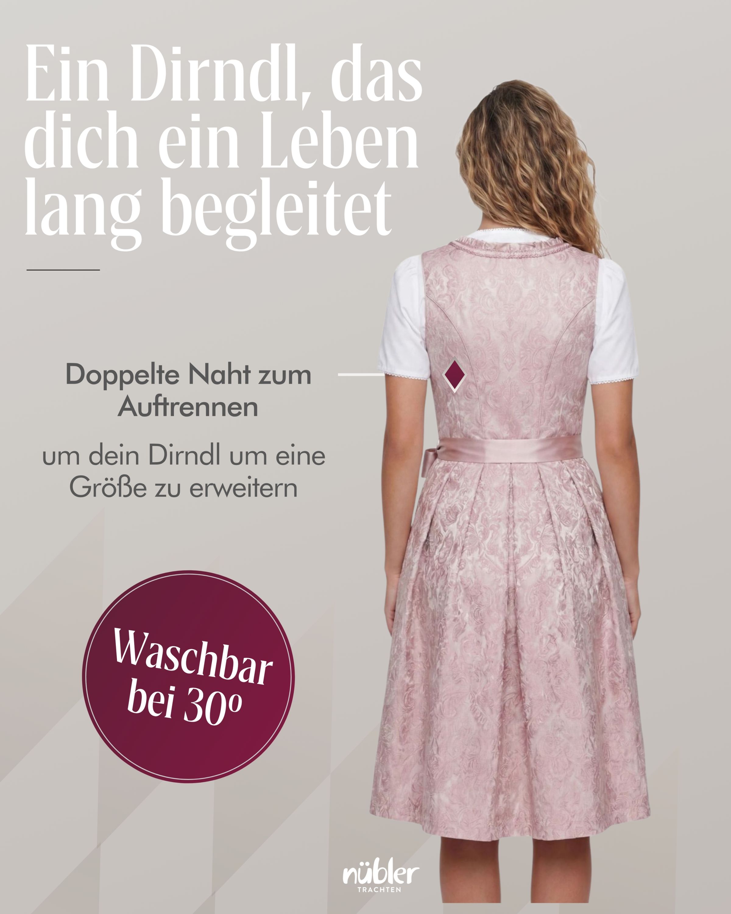 Minidirndl Karoline in Taupe