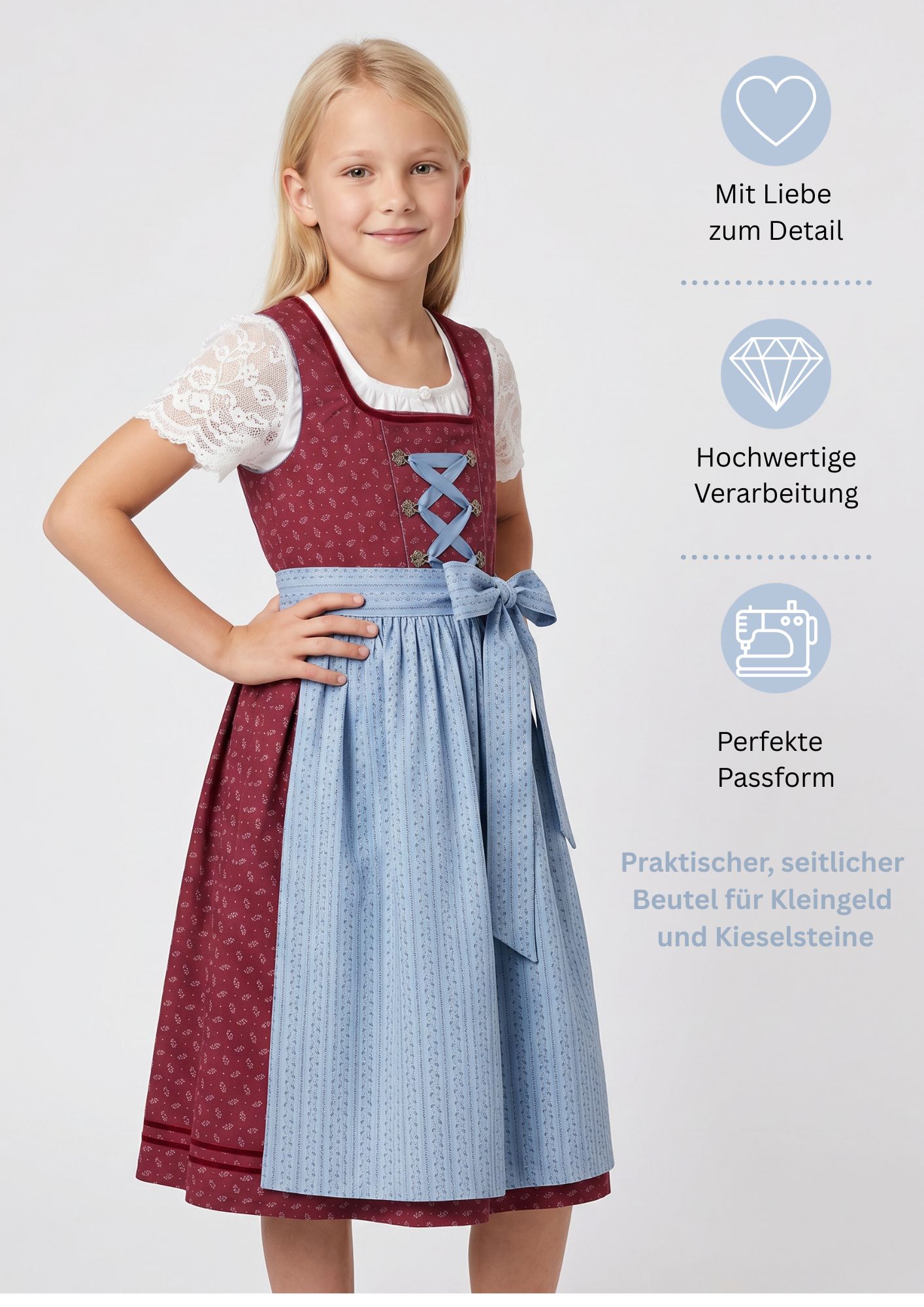 Kinderdirndl Gesr in Bordo von Nübler