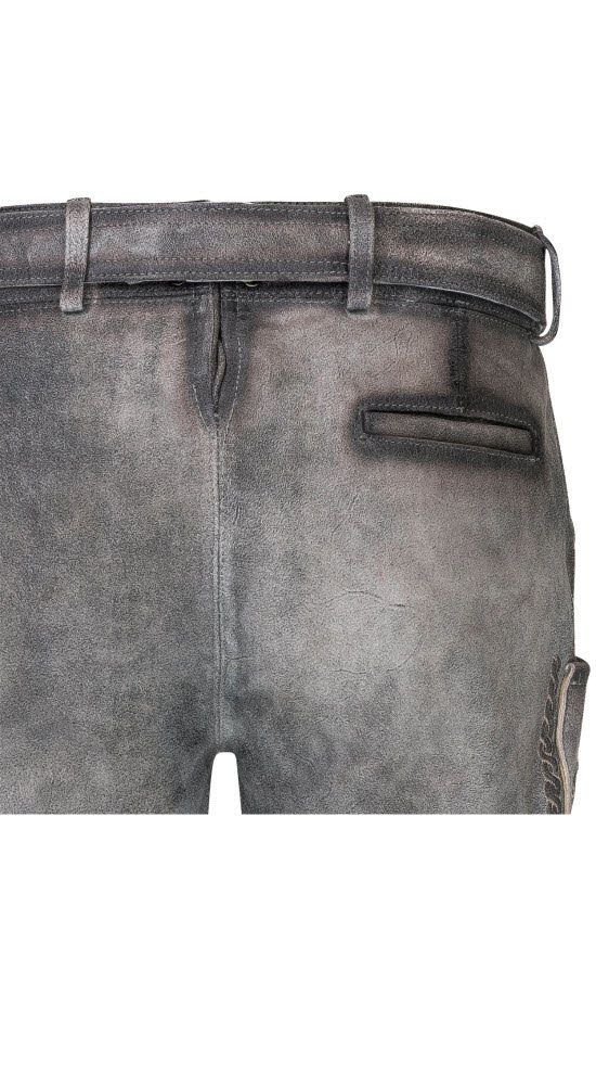 Lederhose kurz Thomas in Grau von Nübler