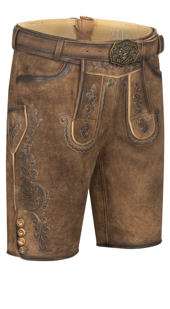 Lederhose kurz Obert in Dunkelbraun von Nübler