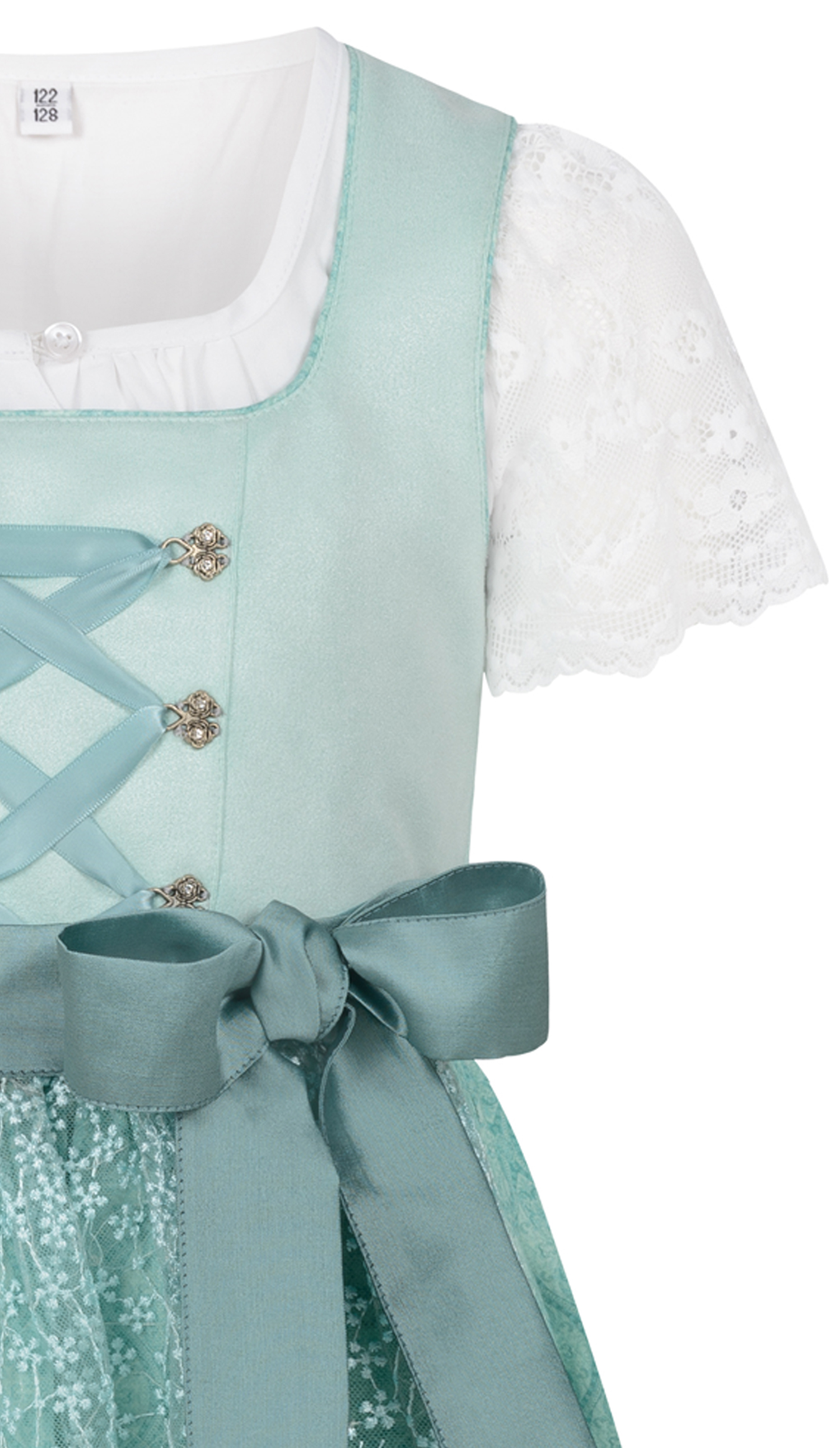 Kinderdirndl Gundi in Aqua von Nübler