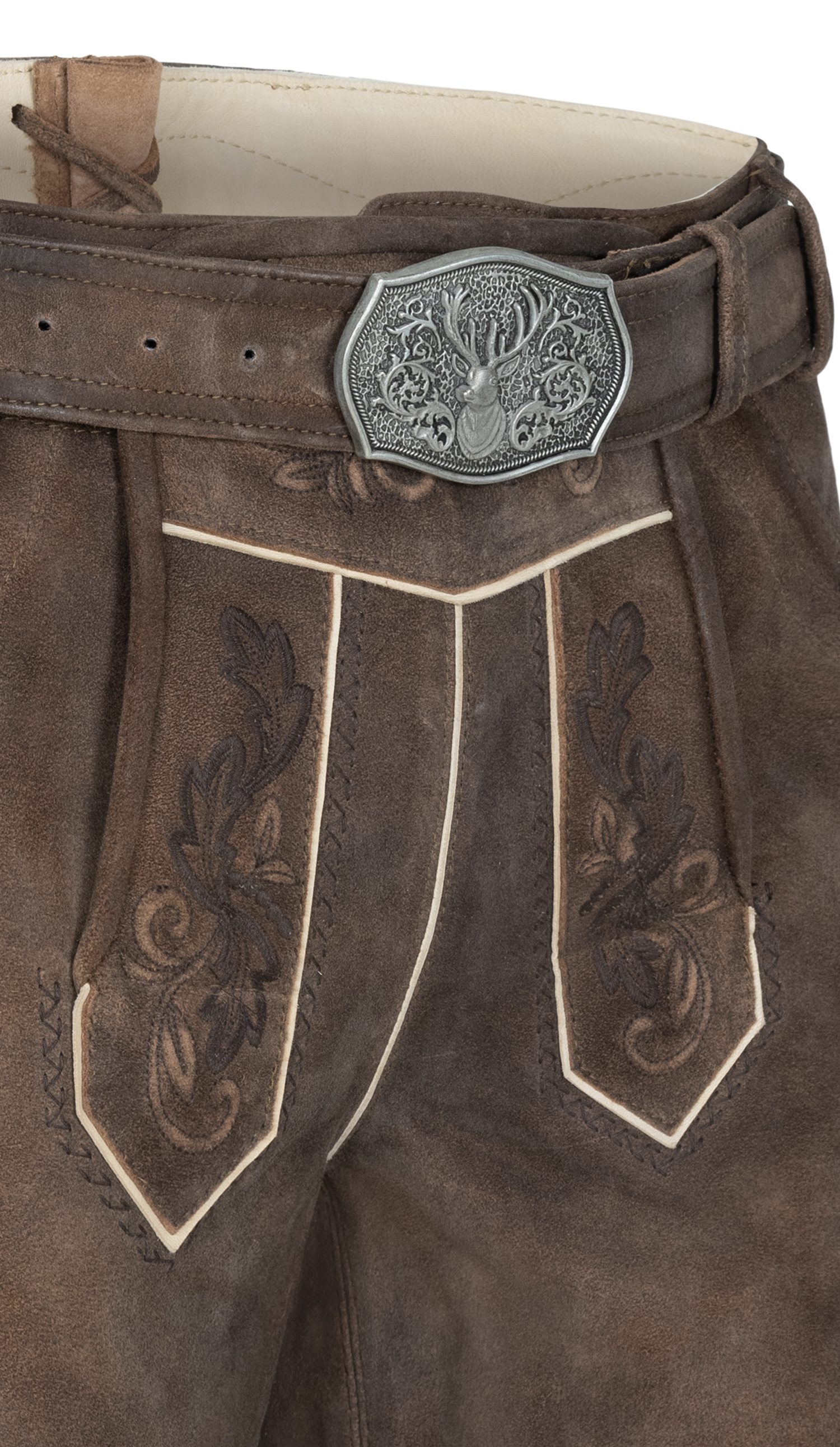 Lederhose Kurz Steffl in Kaffeebohne von Nübler