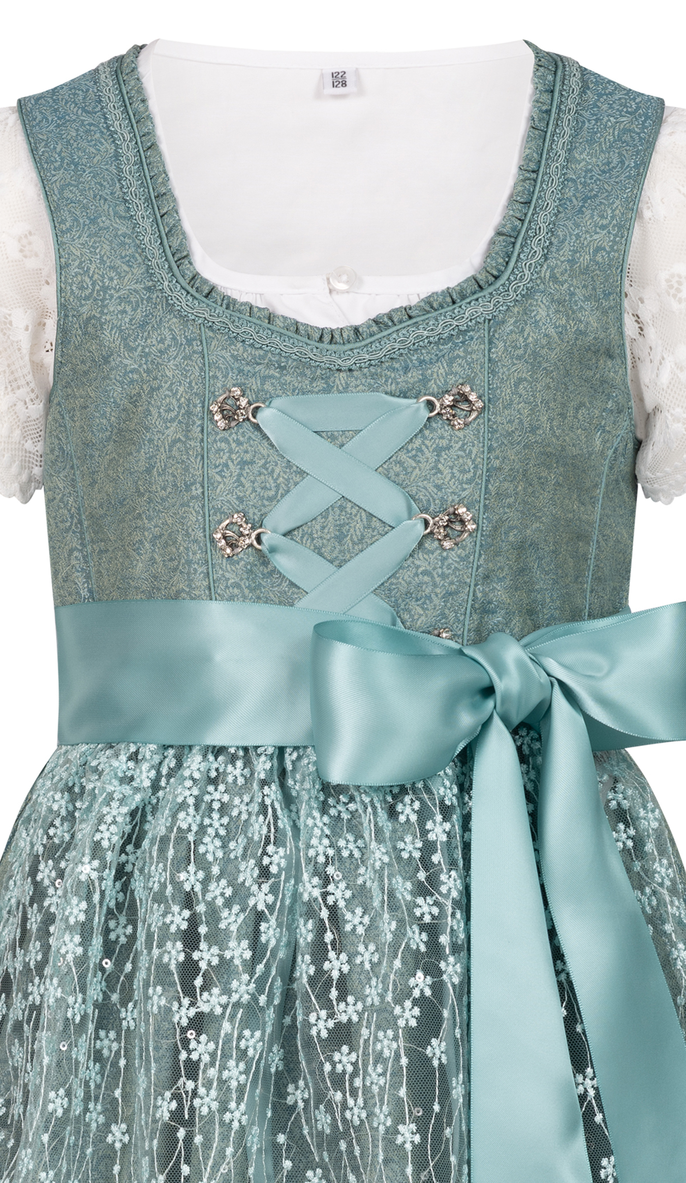 Kinderdirndl Gianna in Petrol von Nübler
