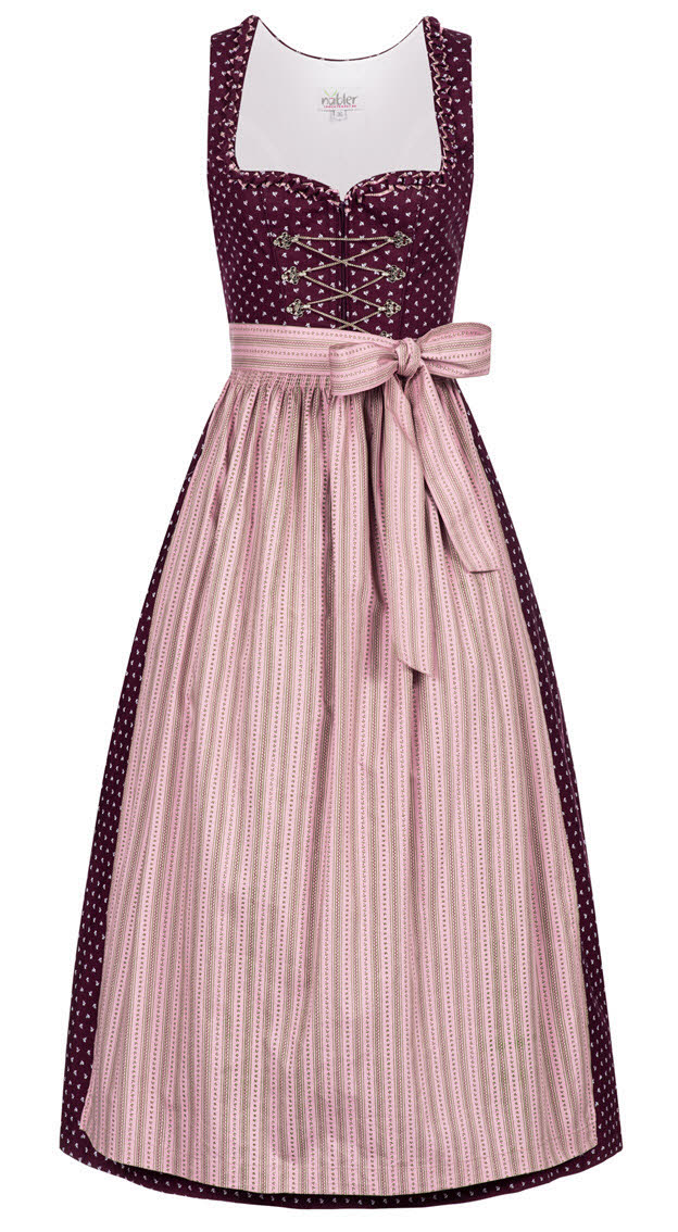 Langes Dirndl Thea in Weinrot von Nübler