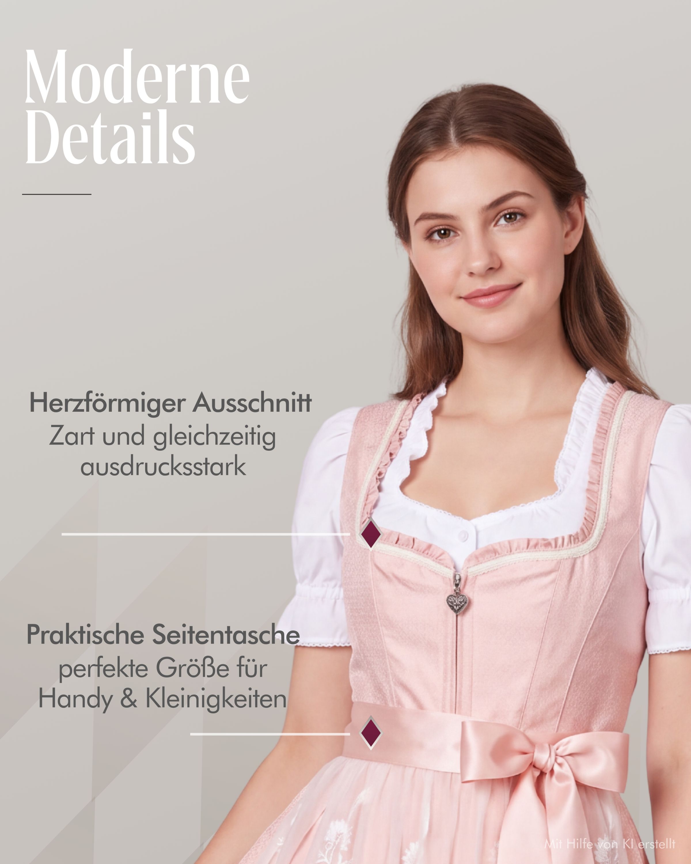 Mididirndl Gardi in Peach von Nübler