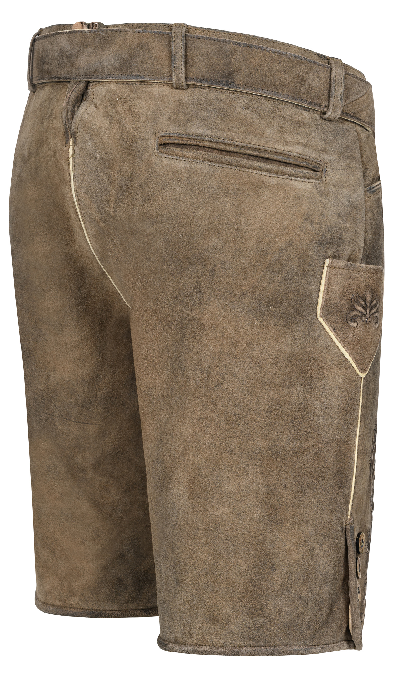 Lederhose kurz Landgraf in Antikbraun von Nübler