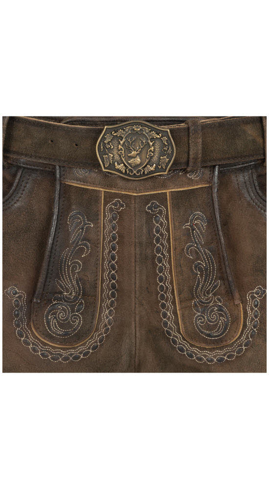 Lederhose kurz Luther in Dunkelbraun von Nübler