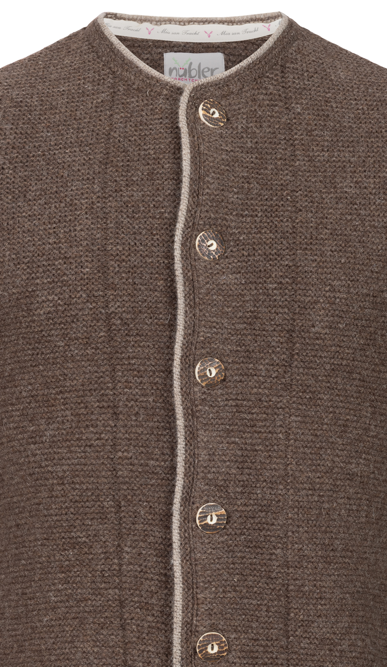 Trachtenstrickjacke Hannes in dunkelbraun von Nübler