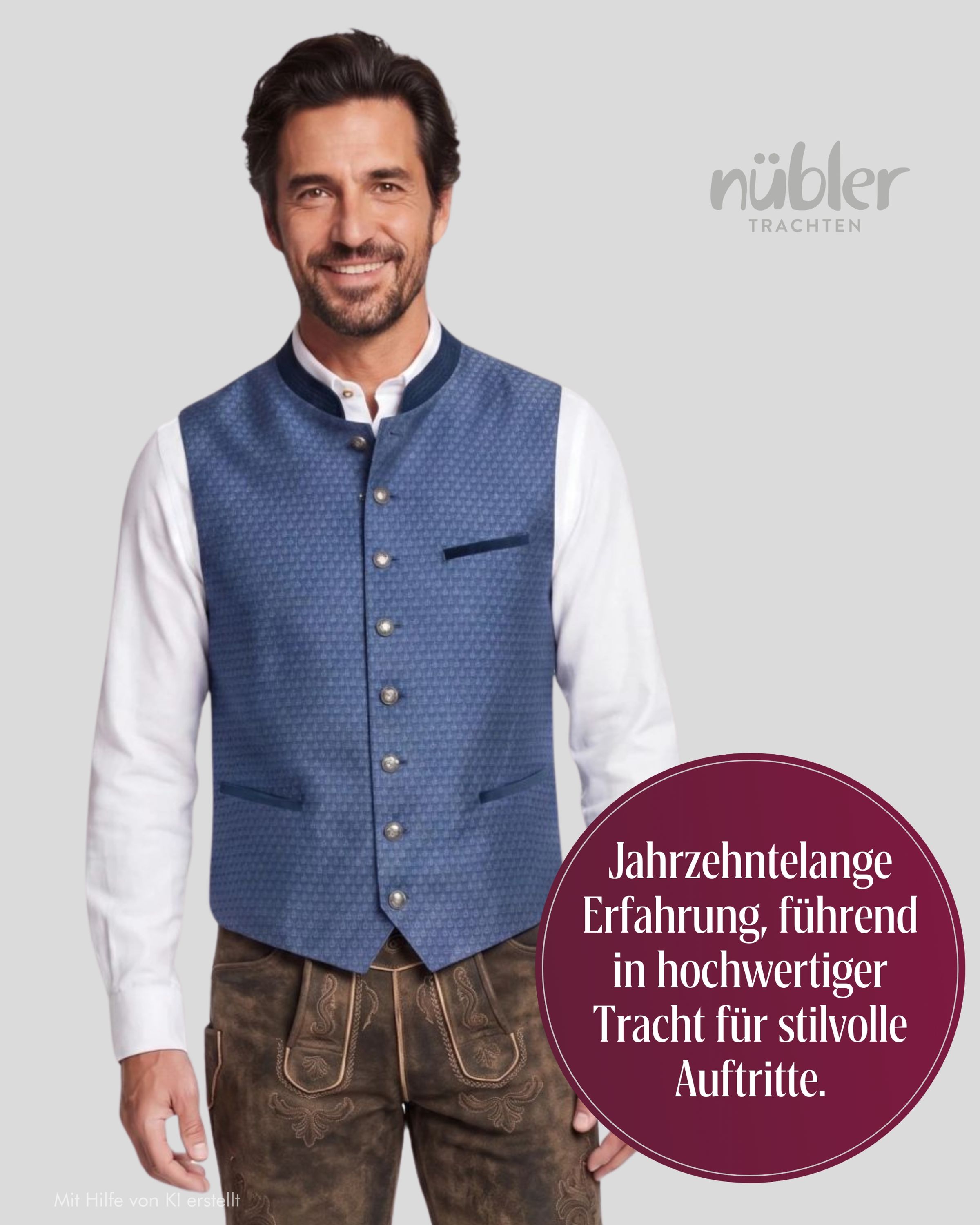 Trachtenweste Konrad in Kornblume von Nübler