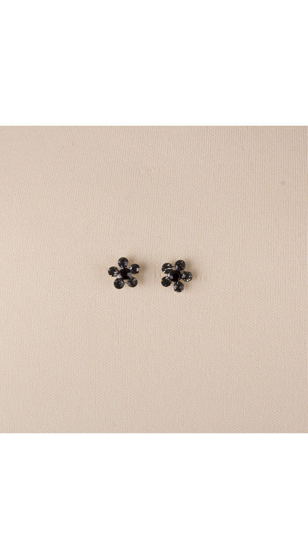 Trachten-Ohrstecker Blume in Schwarz von Dirks