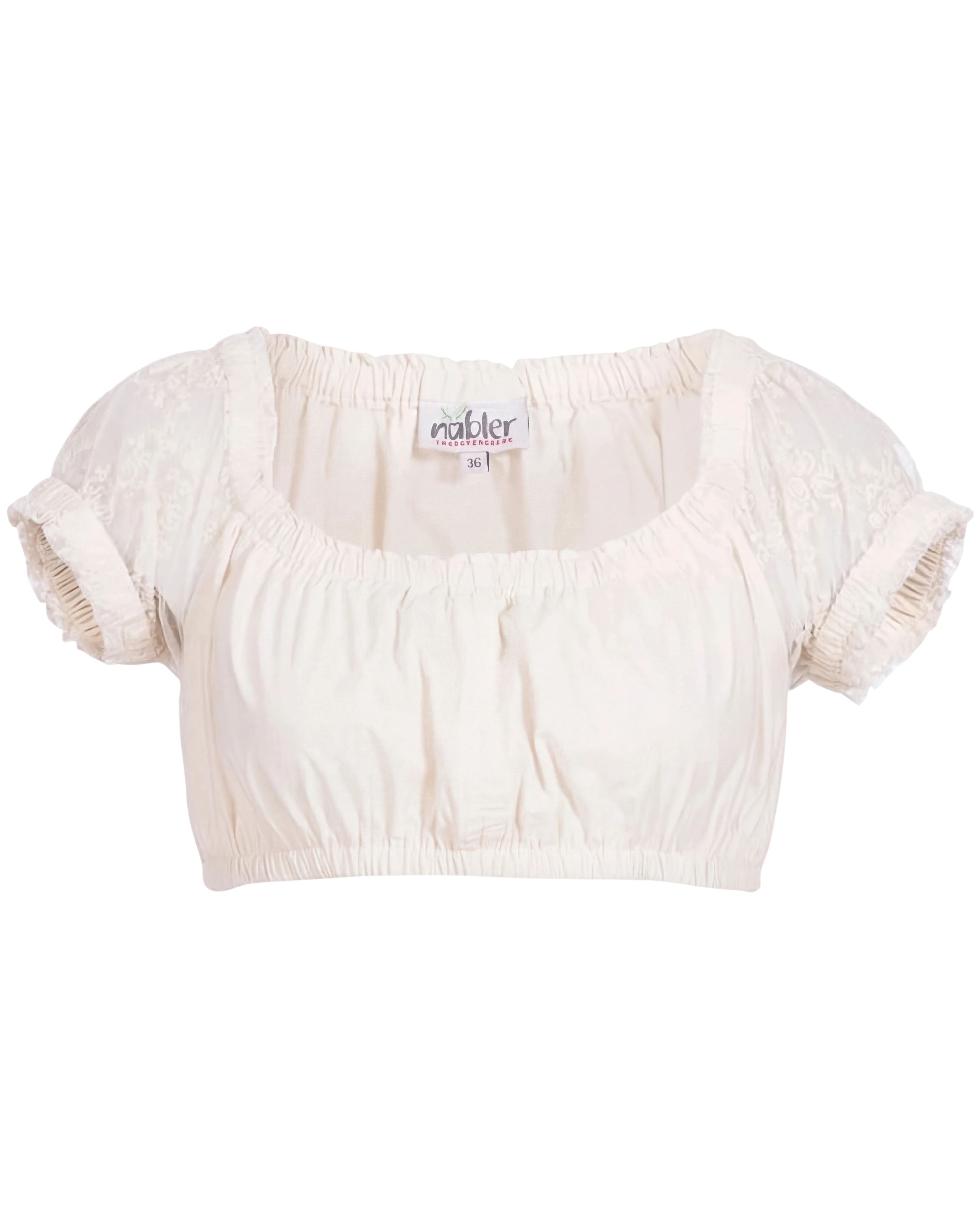 Dirndlbluse Kurzarm Sofia in Creme von Nübler