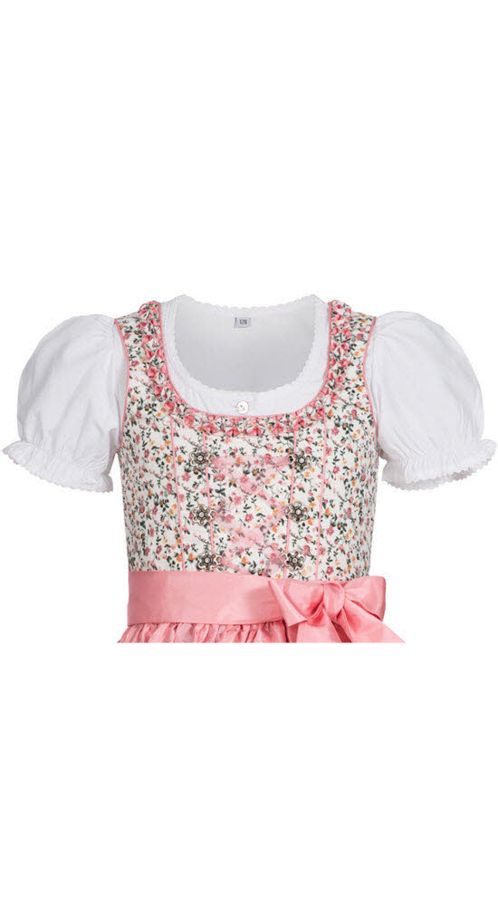 Mädchen Dirndl im traditionellen Stil Kinder Trachten, Weiß