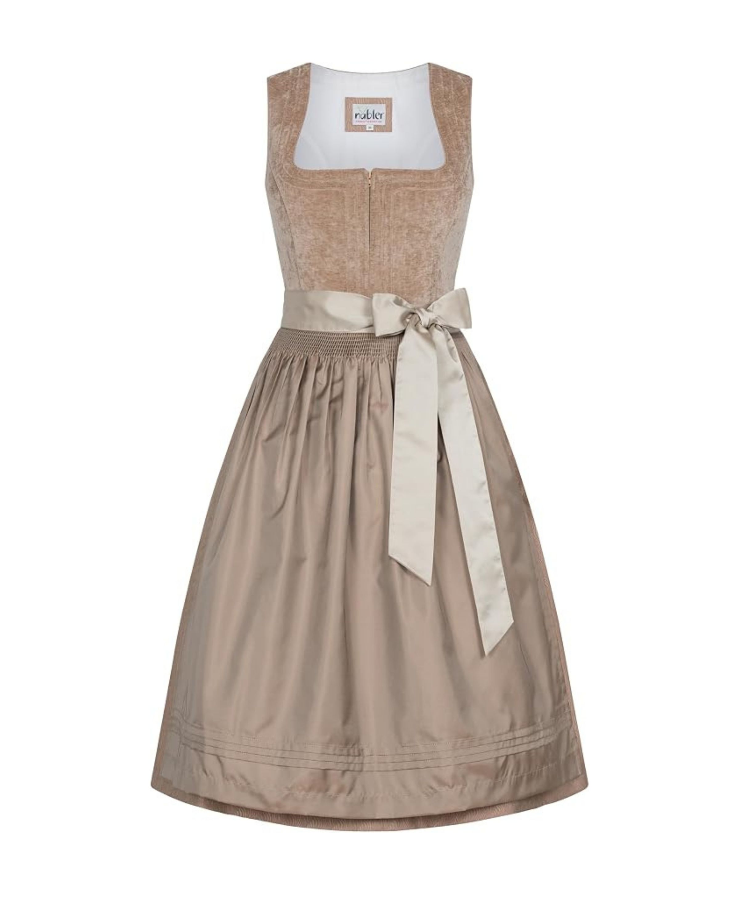 Midi Dirndl Klarissa in Karamellbeige von Nübler