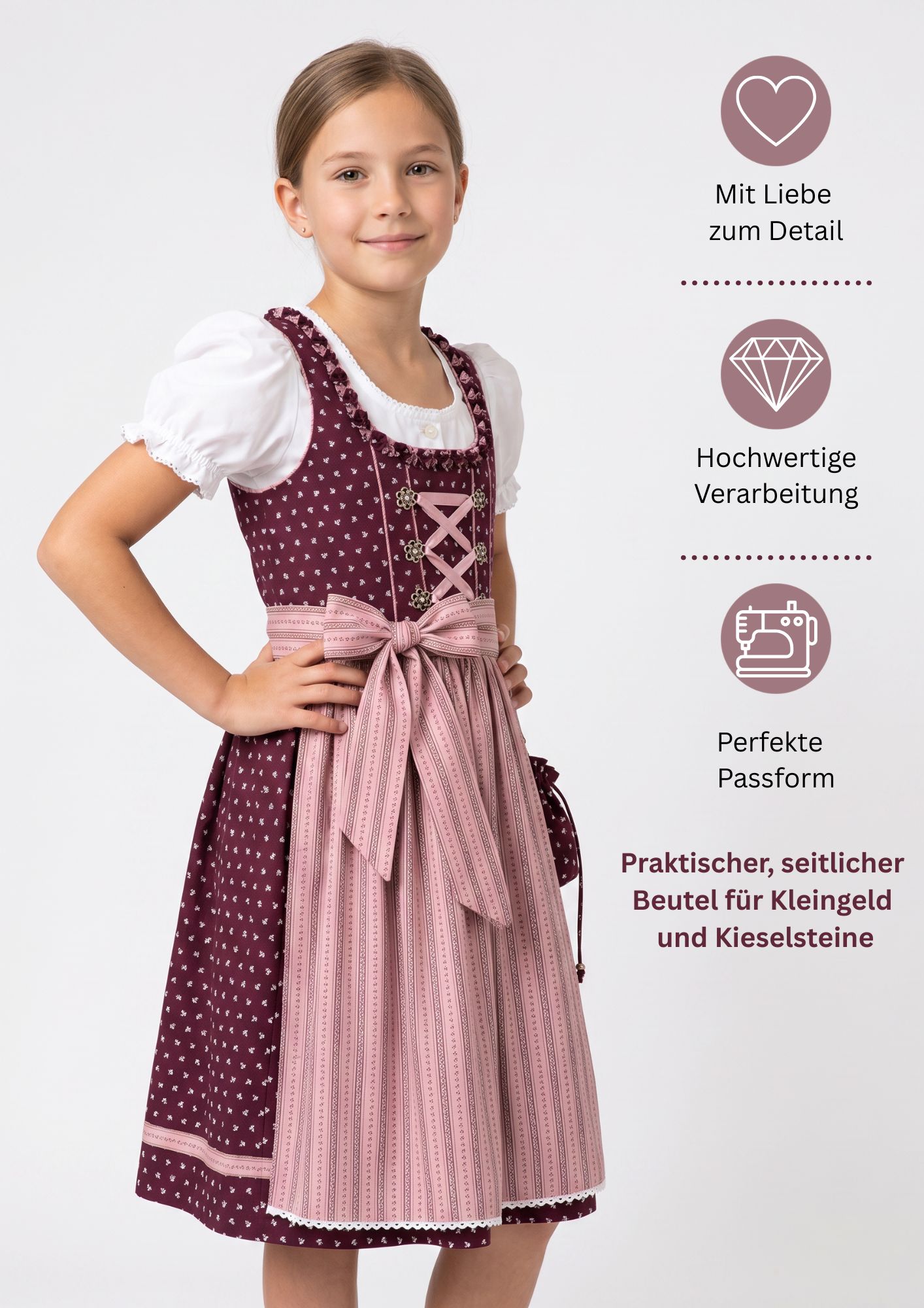 Mädchen Dirndl im traditionellen Stil Kinder Trachten