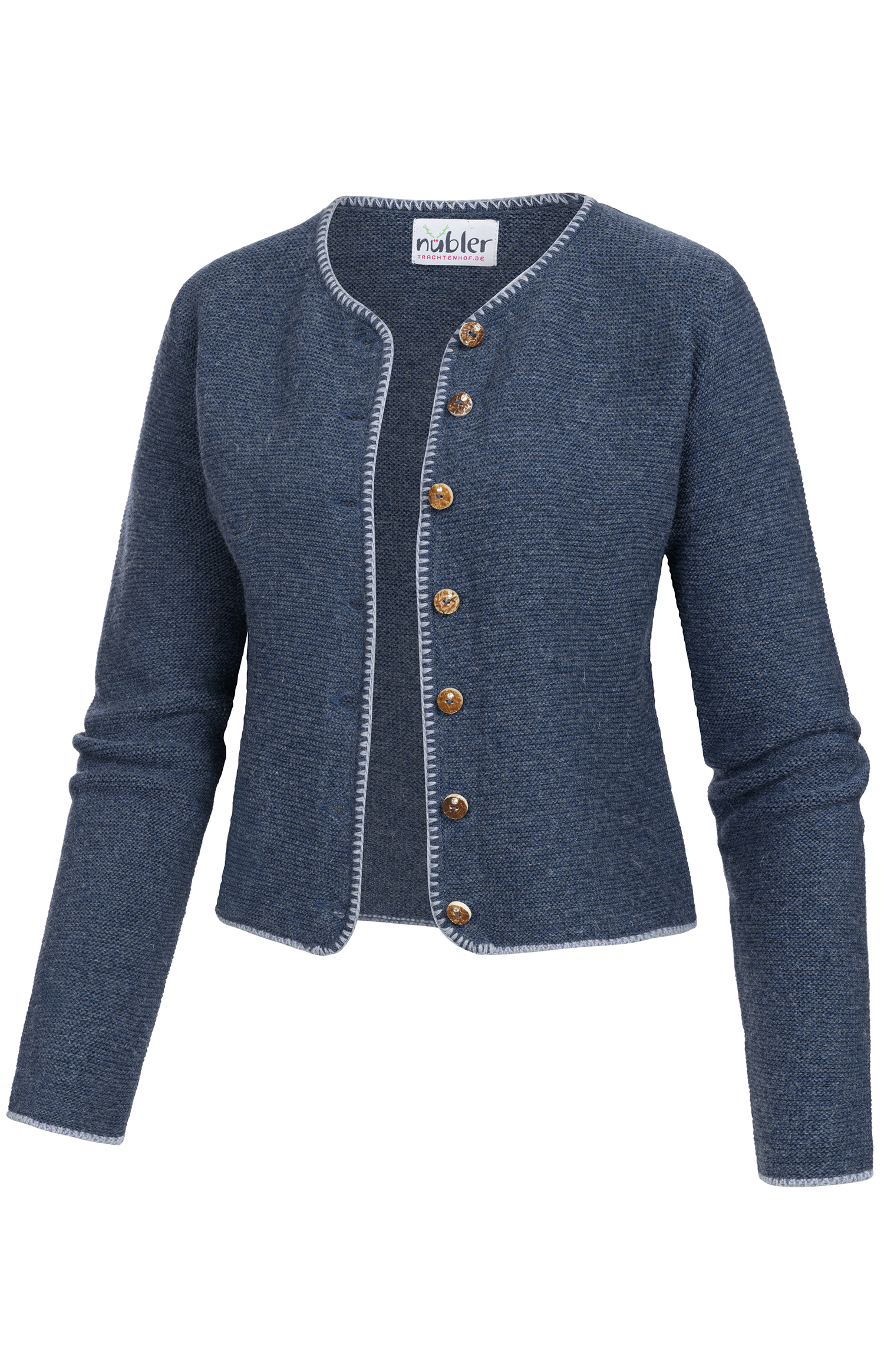 Dirndlstrickjacke Maria in Rauchblau von Nübler
