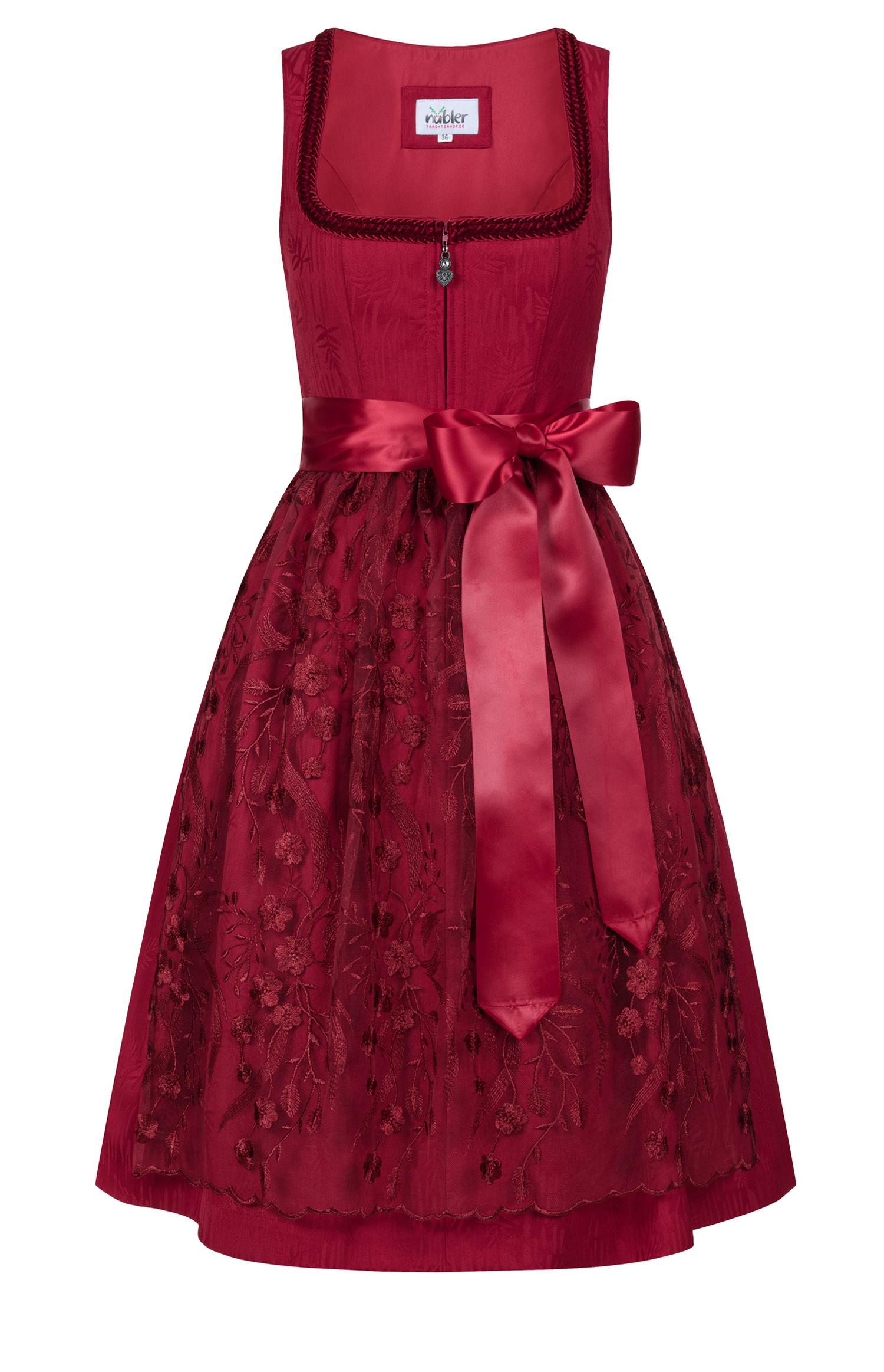 Midi-Dirndl Floreta in Herzrot von Nübler