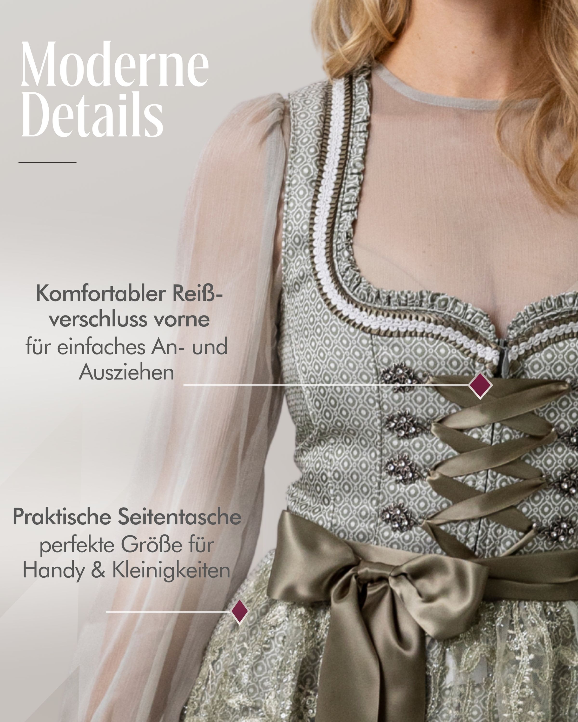 Mini-Dirndl Vivian in Grün von Nübler