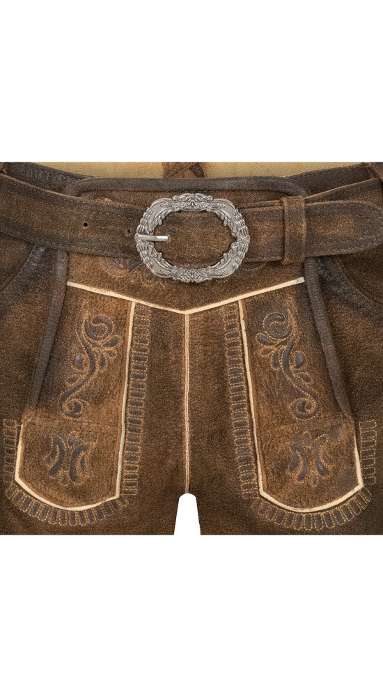 Kinderlederhose kurz Alfons in Braun von Nübler