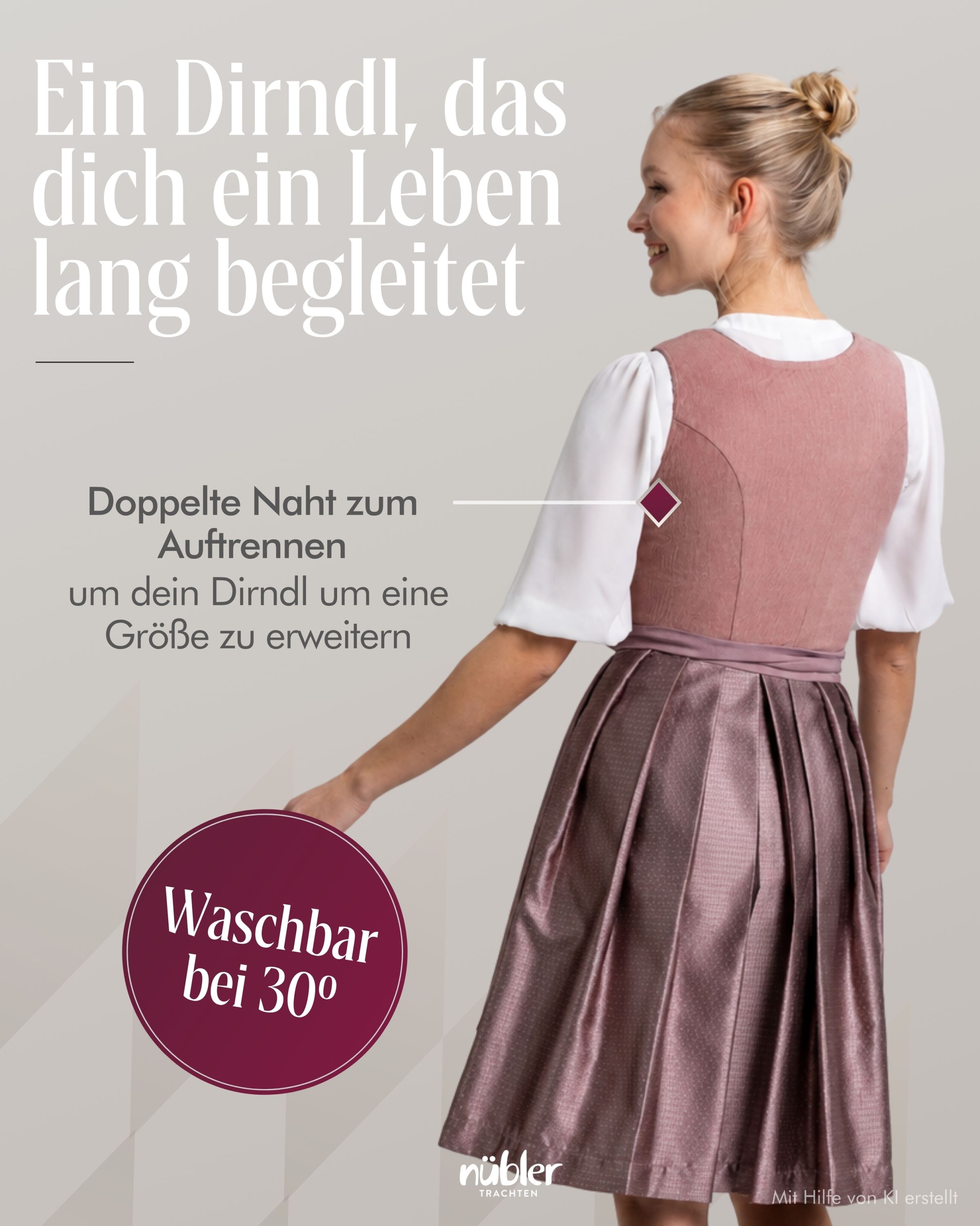 Mini Dirndl  Kim in Peach von Nübler