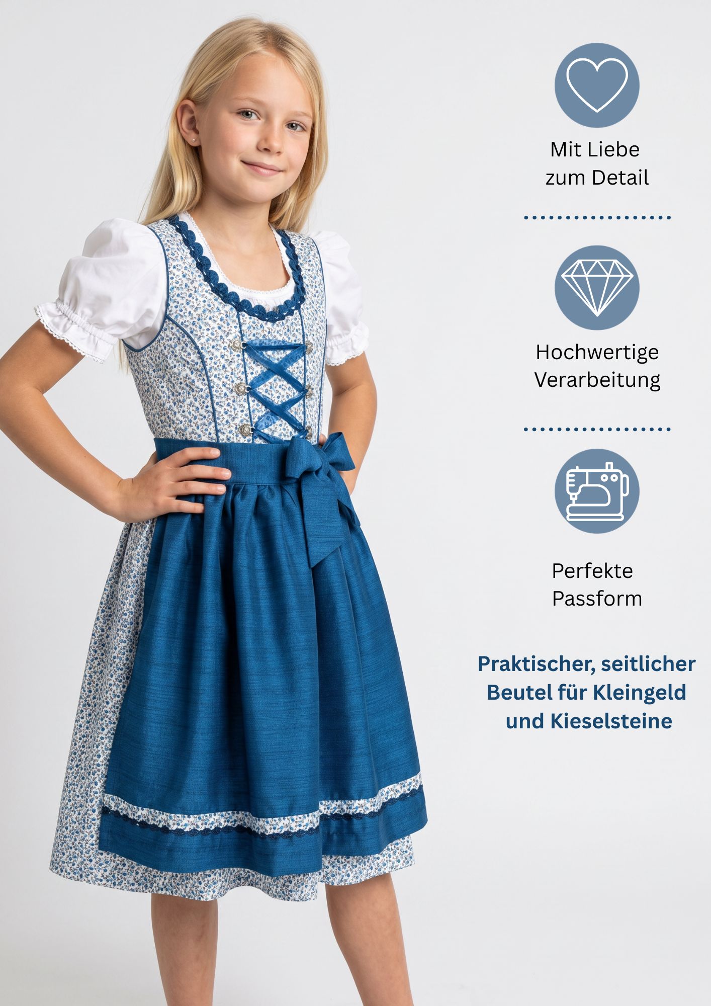 Mädchen Dirndl im traditionellen Stil Kinder Trachten
