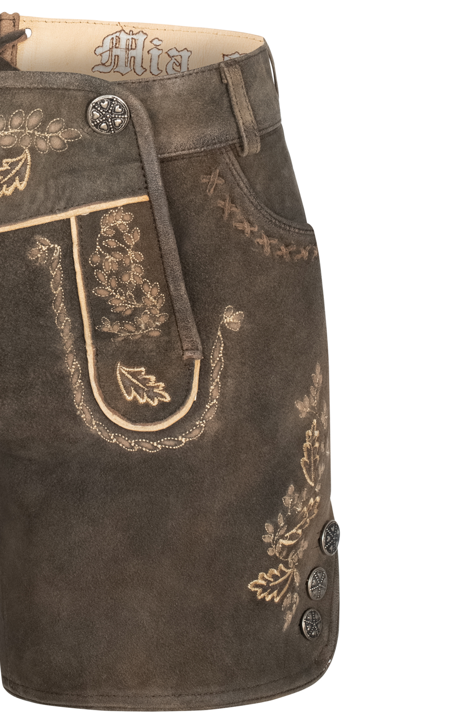 Lederhose Hotpant Meera in Mocca von Nübler