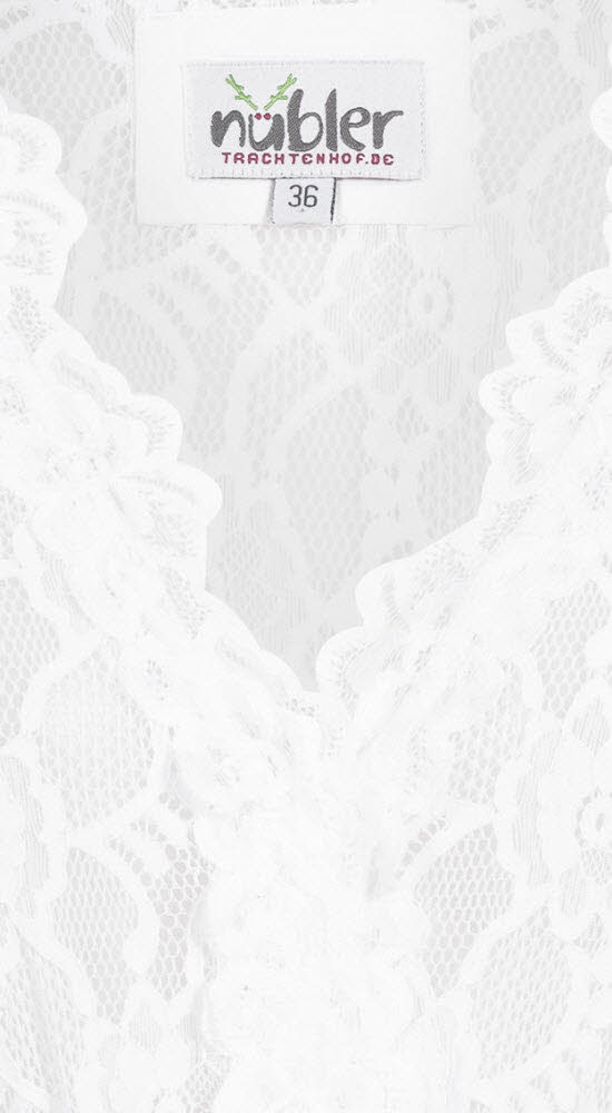 Dirndlbluse 3/4 Arm Laura in Weiß von Nübler Größe 32